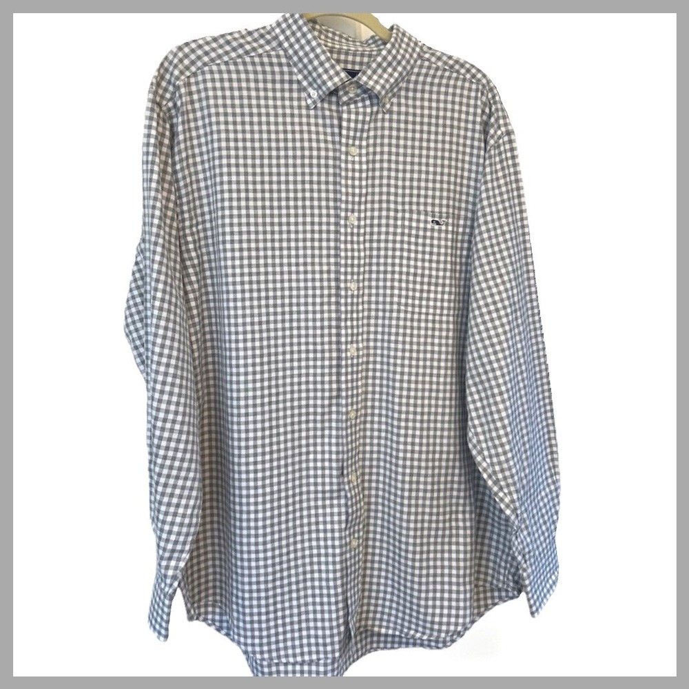 Vineyard Vines by Shep & Ian‎ Men's Tucker Shirt 100% Cotton Gray Ck Shirt Sz. L